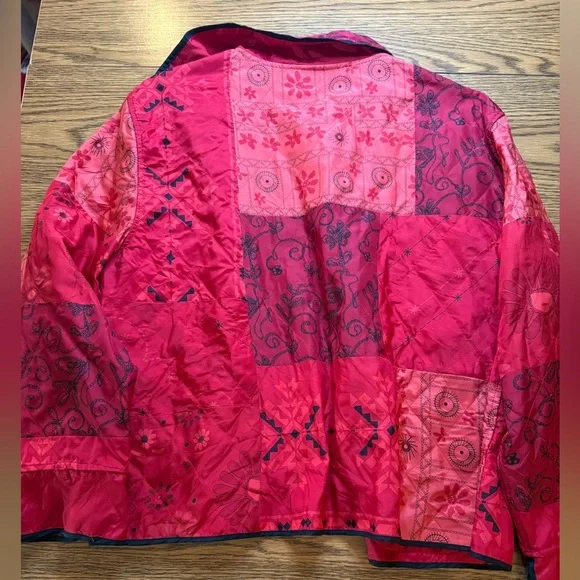 Vintage Chico’s Women's Red 100% Silk Jacket, Size 3 (XL) - Picture 4 of 4